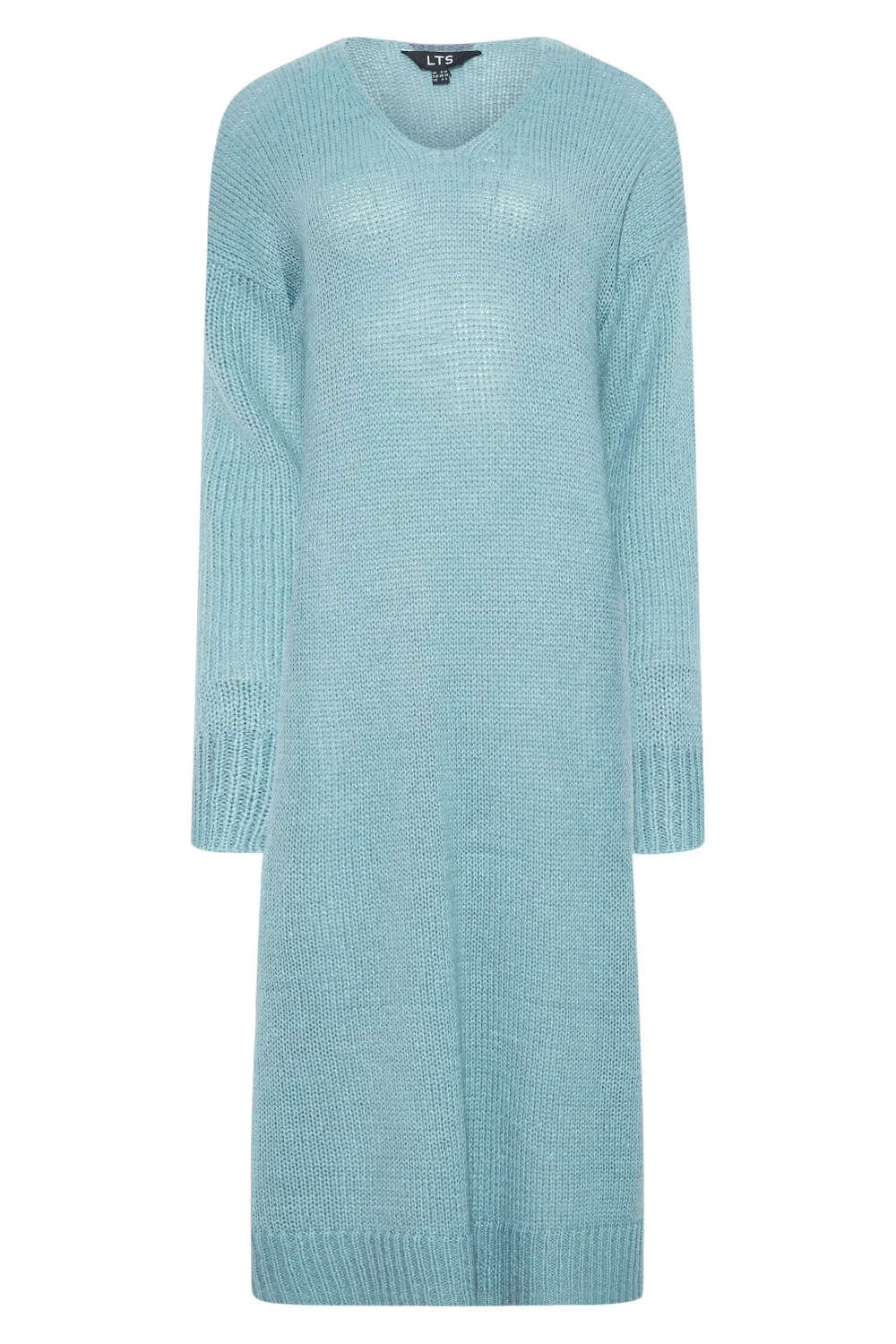 LTS Tall Denim Blue Knitted Midi Dress