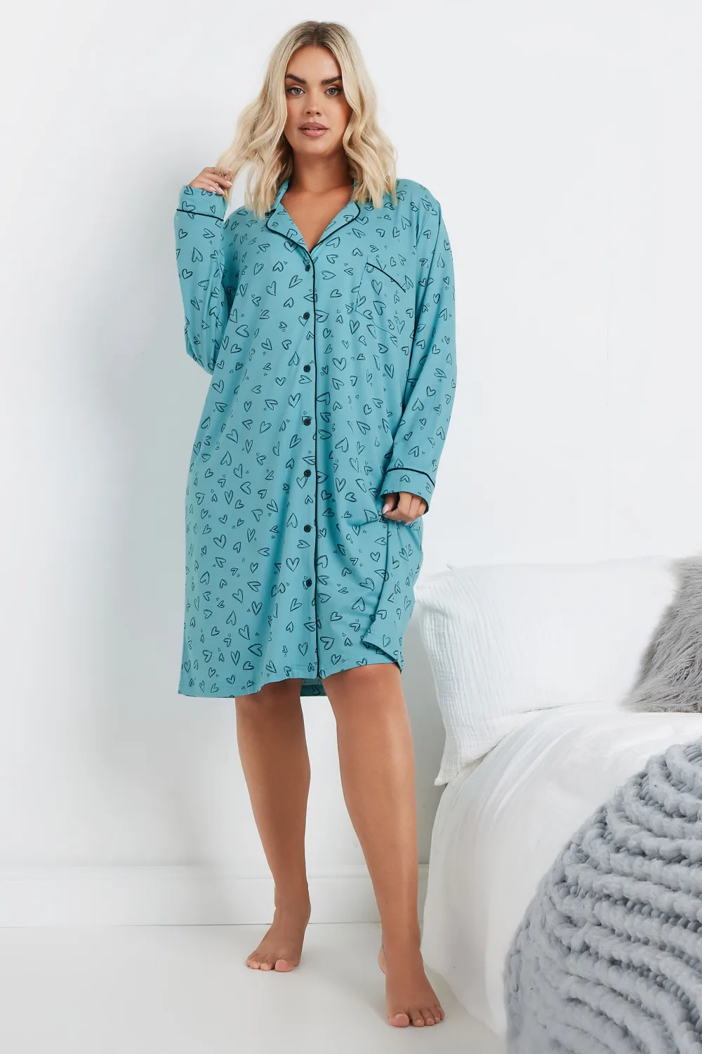 YOURS Curve Red Check Print Soft Touch Nightshirt