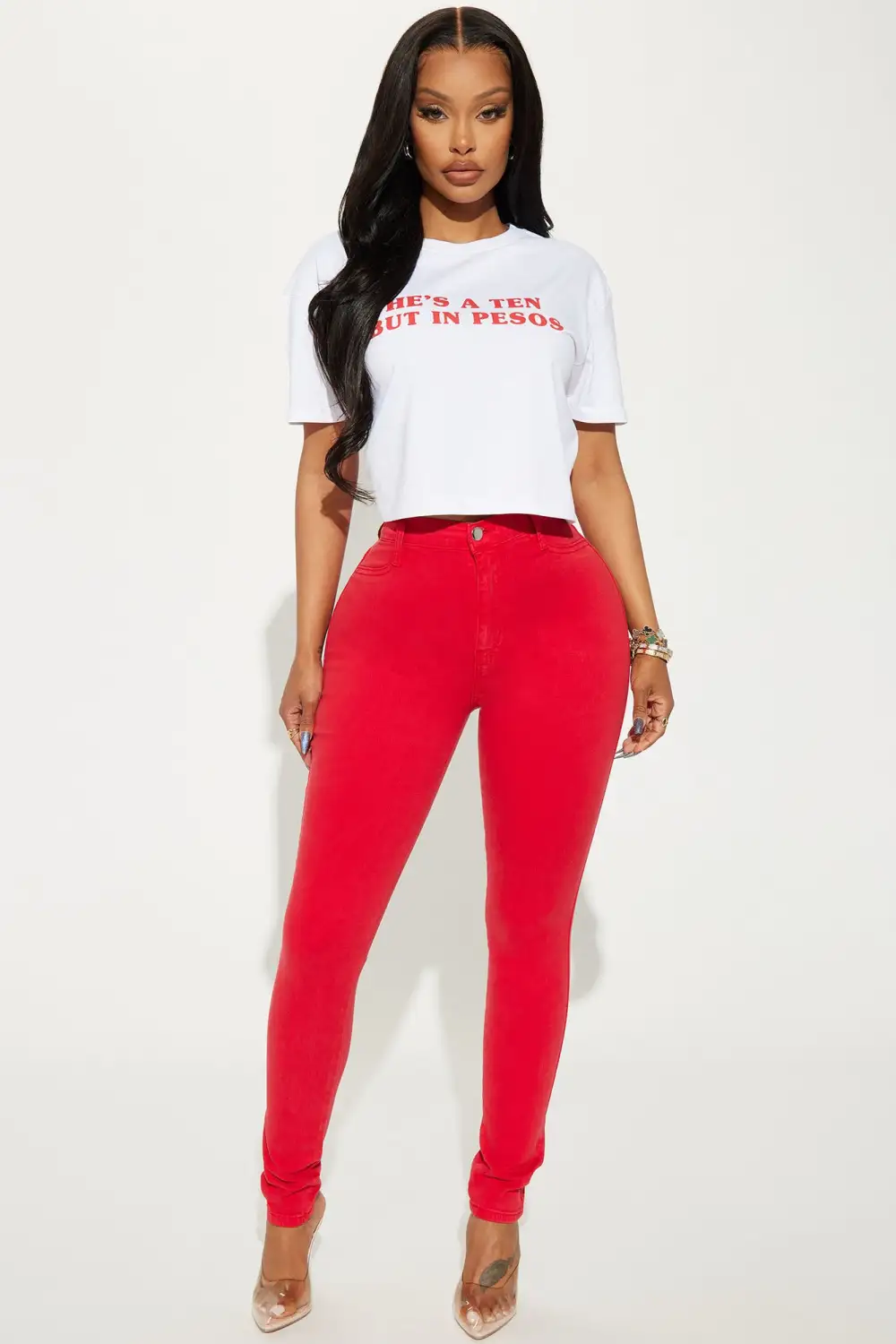 He's A Ten But In Pesos Tee - White