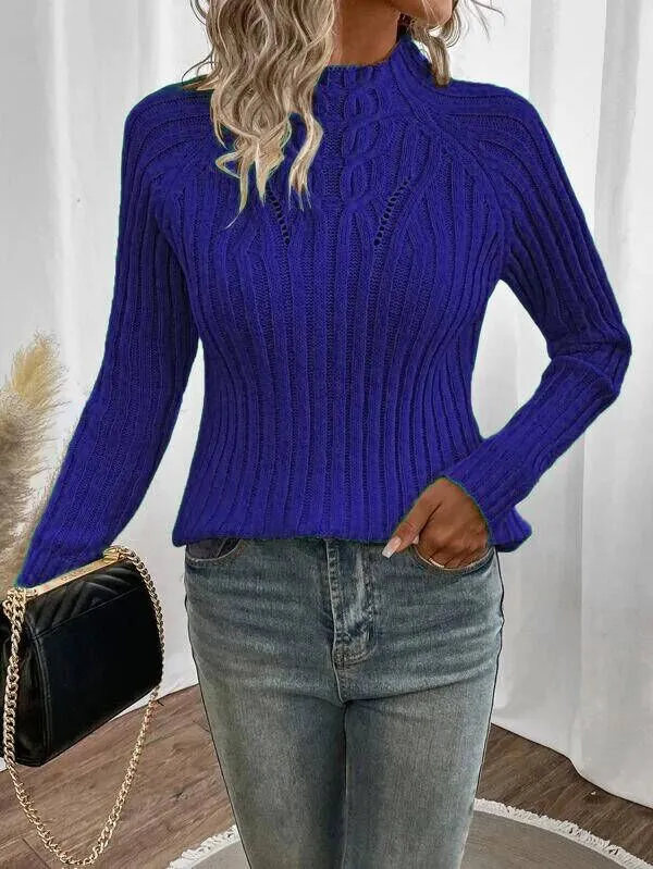 Raglan Sleeve Cable Knit Sweater