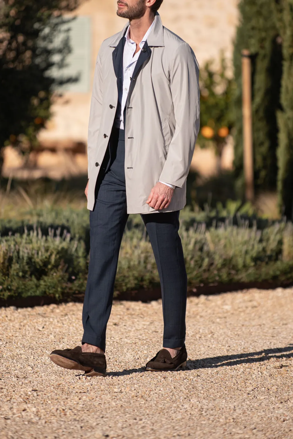 Blue And Grey Reversible Raincoa