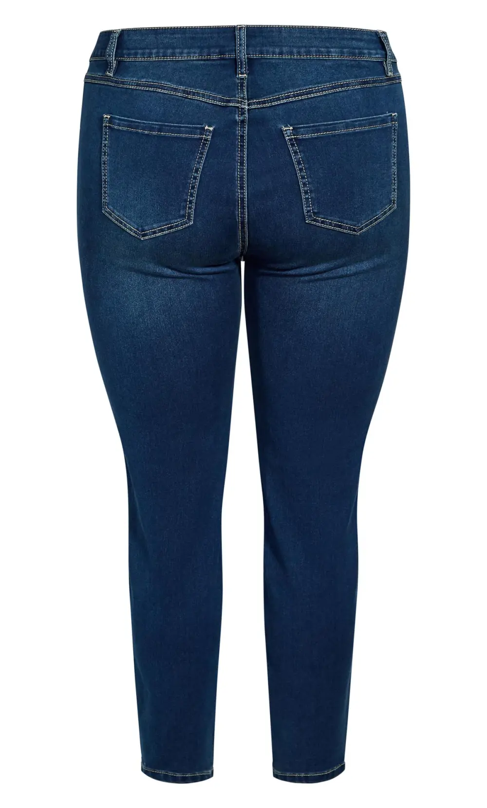 Evans Dark Blue Stitch Detail Skinny Jeans
