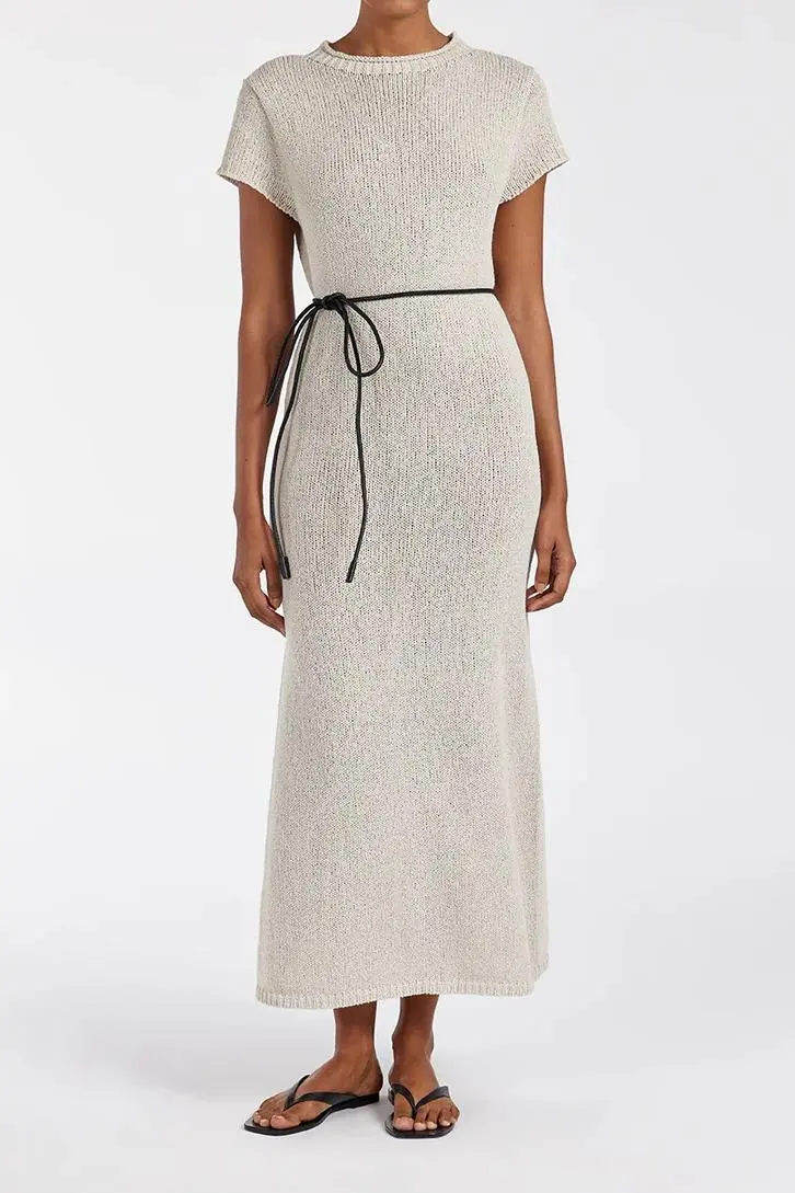 CHALK KNIT MIDI DRESS