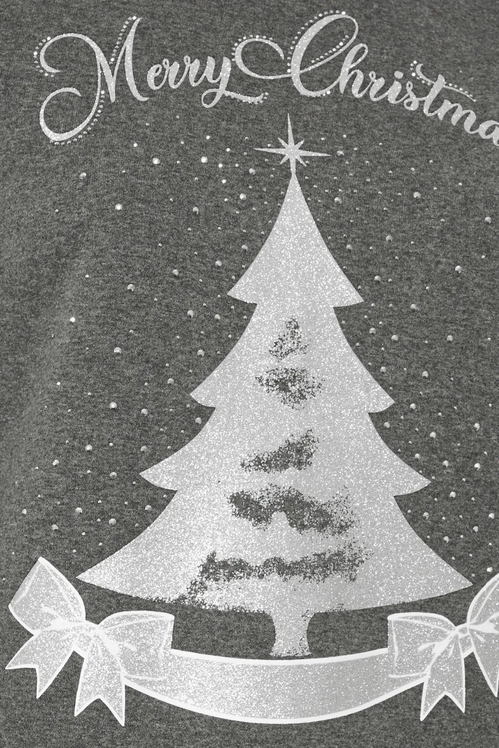 YOURS Curve Blue 'Merry Christmas' Diamante Embellished Sweatshirt