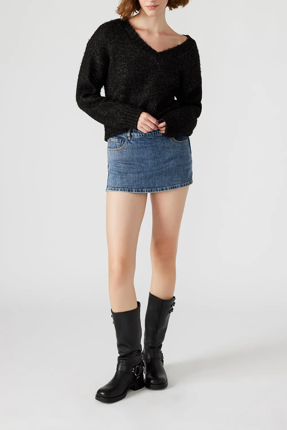 COTTON DENIM SKIRT