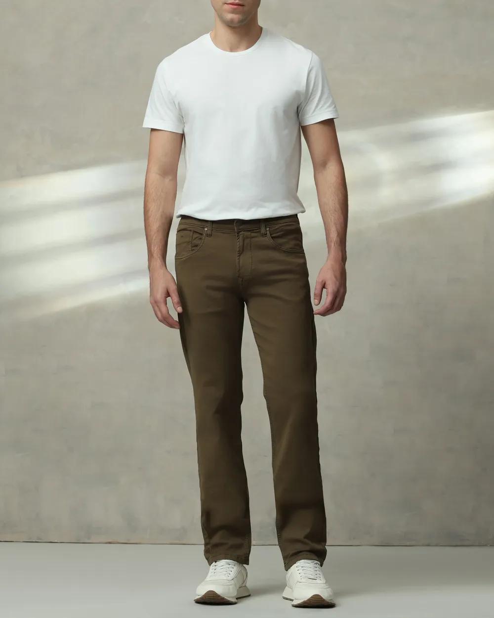 Classic Versatile And Comfortable Straight Olive Jeans
