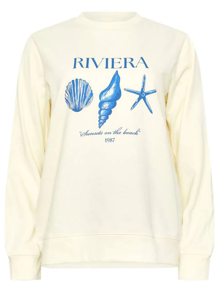 Shell & Starfish Print Crew Neck Sweatshirt