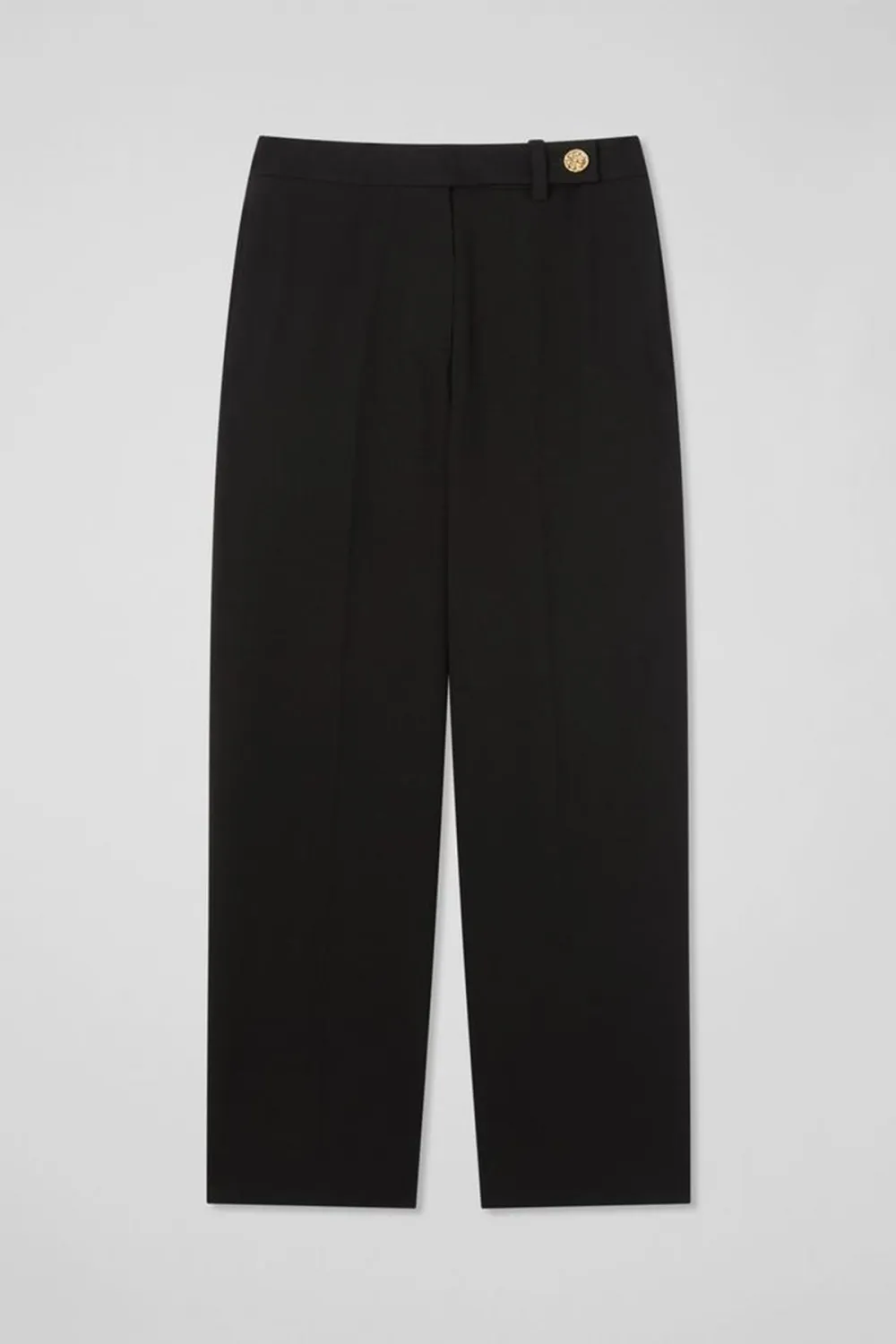 Black High Waist Wide Leg Tailored Trousers