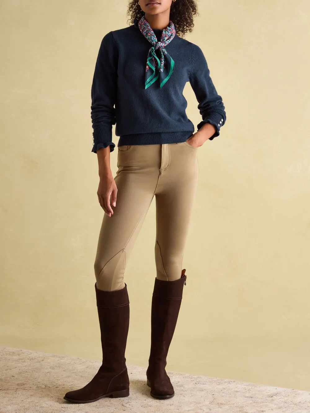 Frill Neck Long Sleeve Jumper