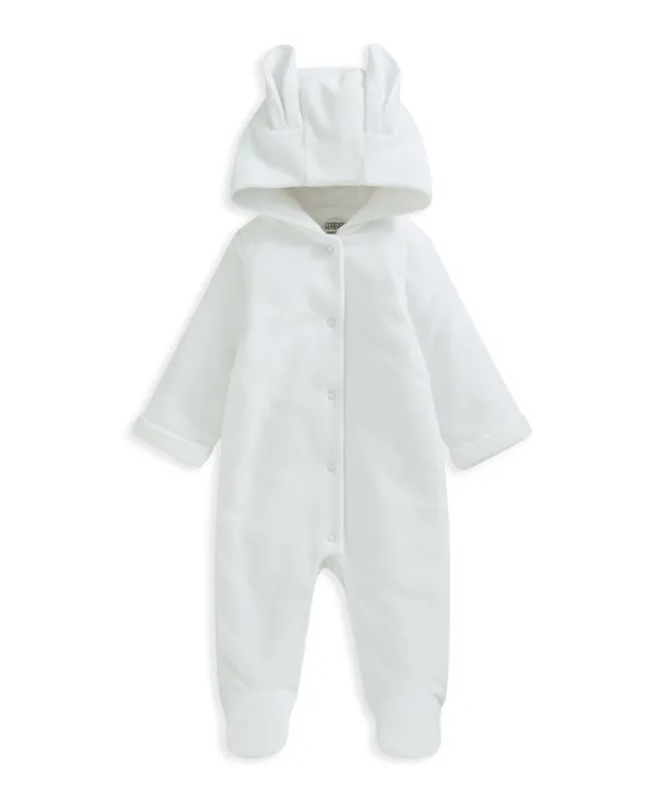 Velour Pramsuit - White