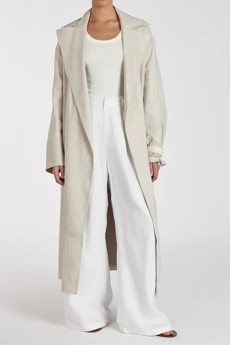 NATURAL LINEN BLEND COAT