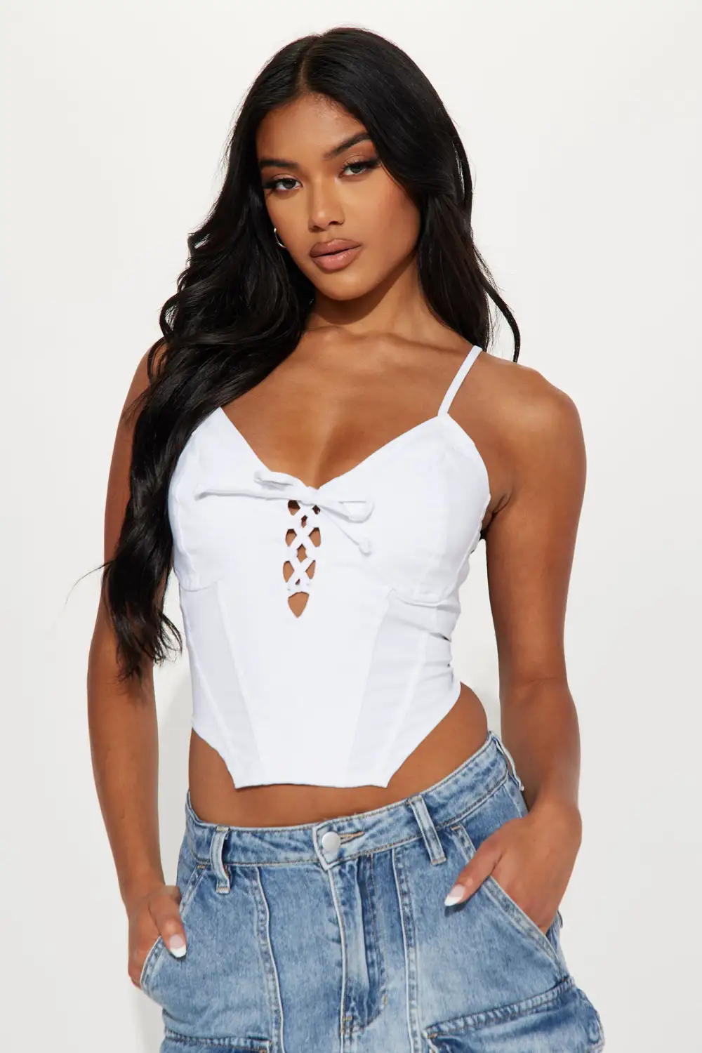 Say You're Mine Corset Top - White