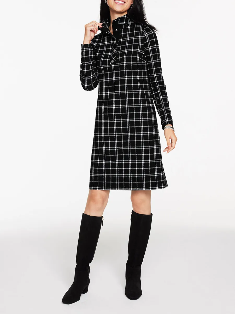 Women'S Chic Plaid Minimalist Dress