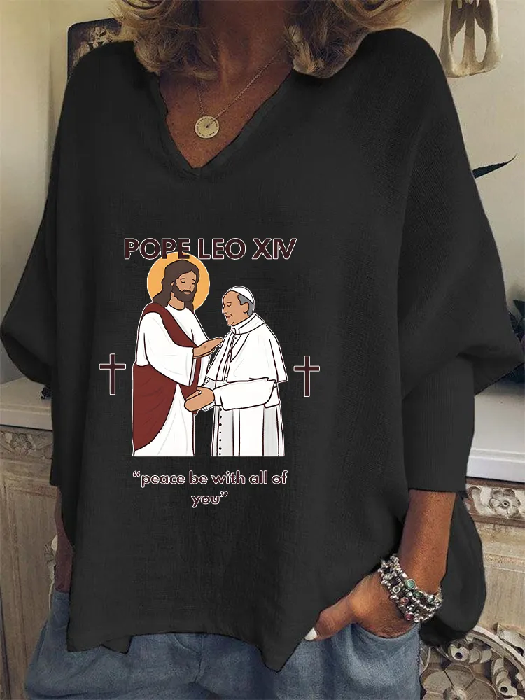 Women's Habemus Pope Leo Xiv Peace Be With All Of You Shirt