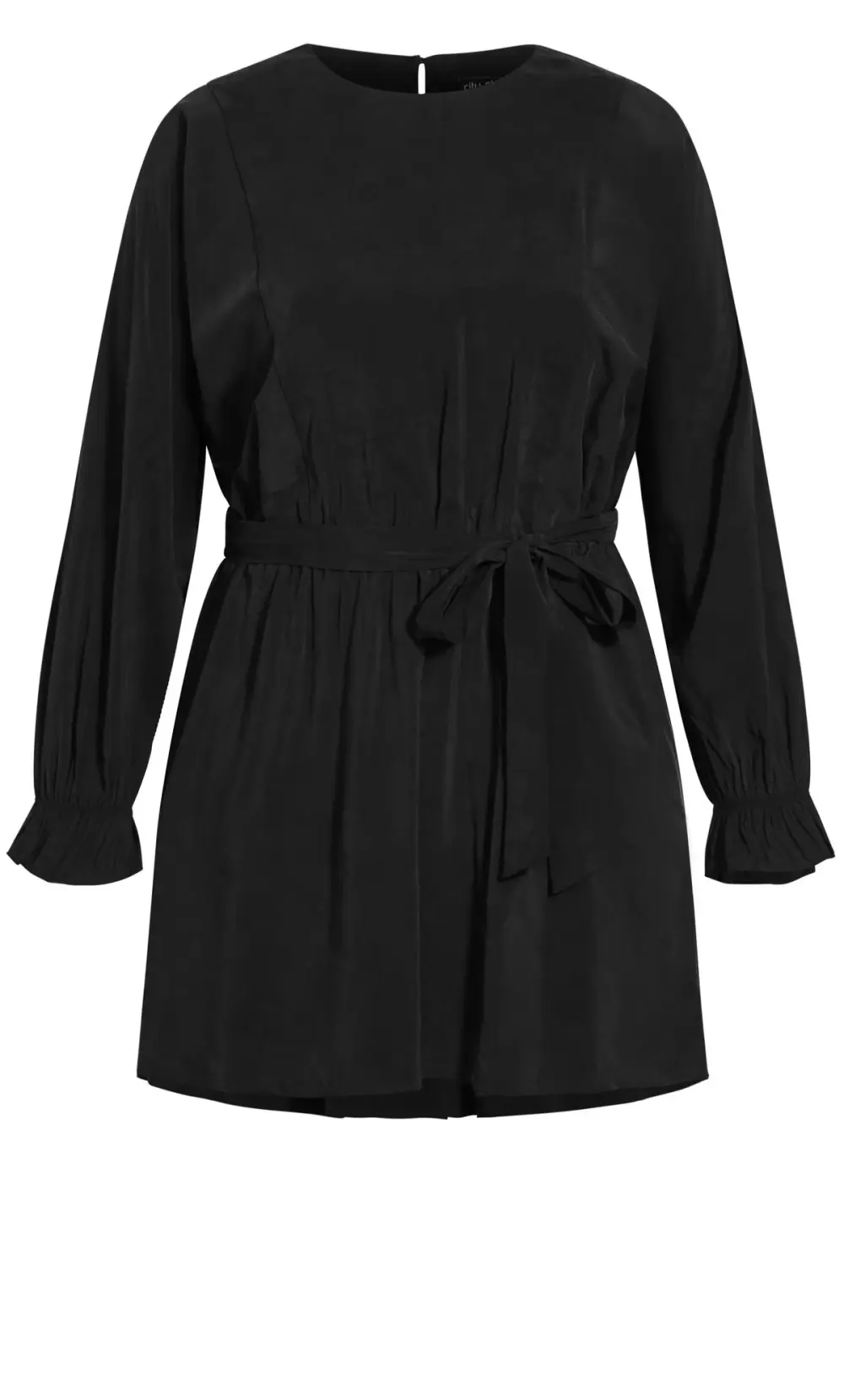 Evans Black Tie Waist Tunic Dress