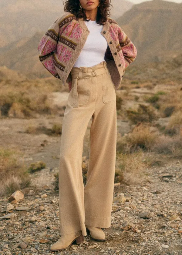 High Waist Ruffled Trousers