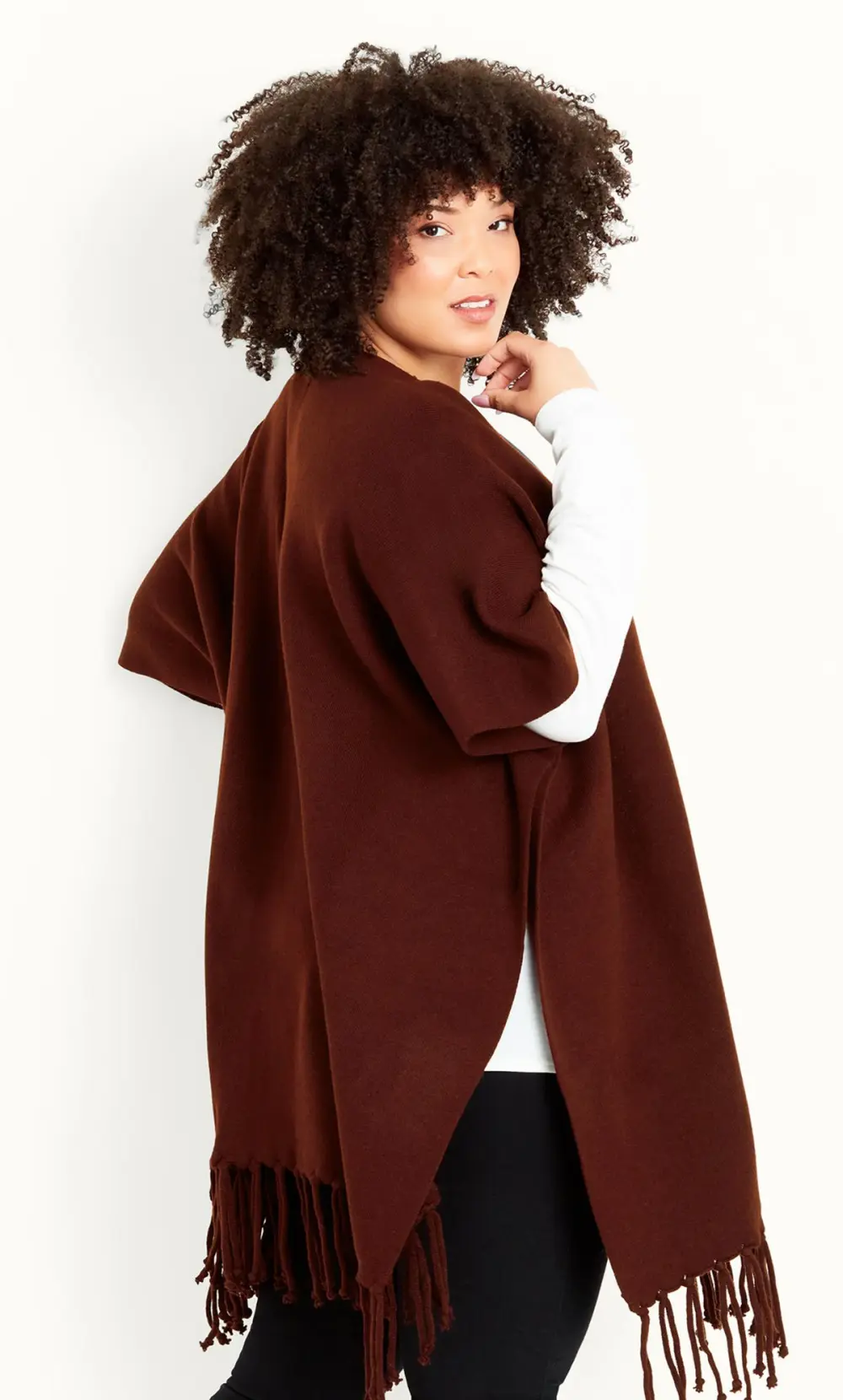 Evans Burgandy Red Knitted Wrap Cardigan