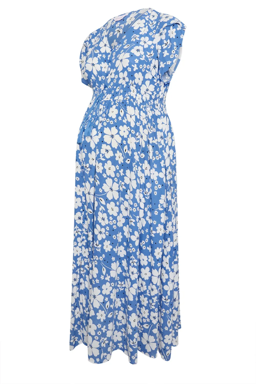 BUMP IT UP MATERNITY Curve Blue Floral Print Maxi Dress