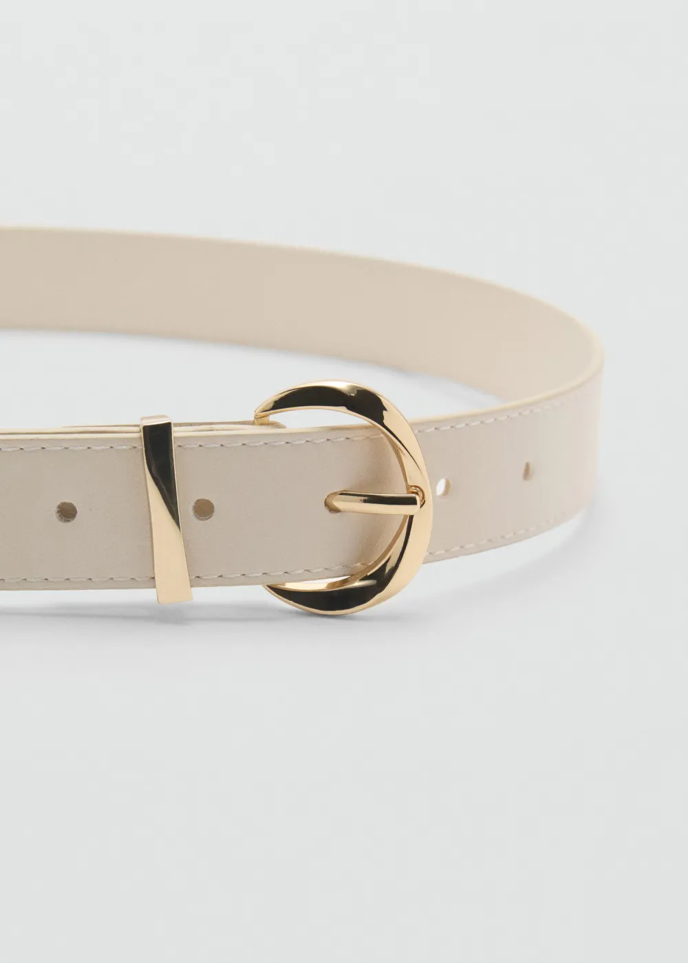 Classic Oval Buckle Leather Belt