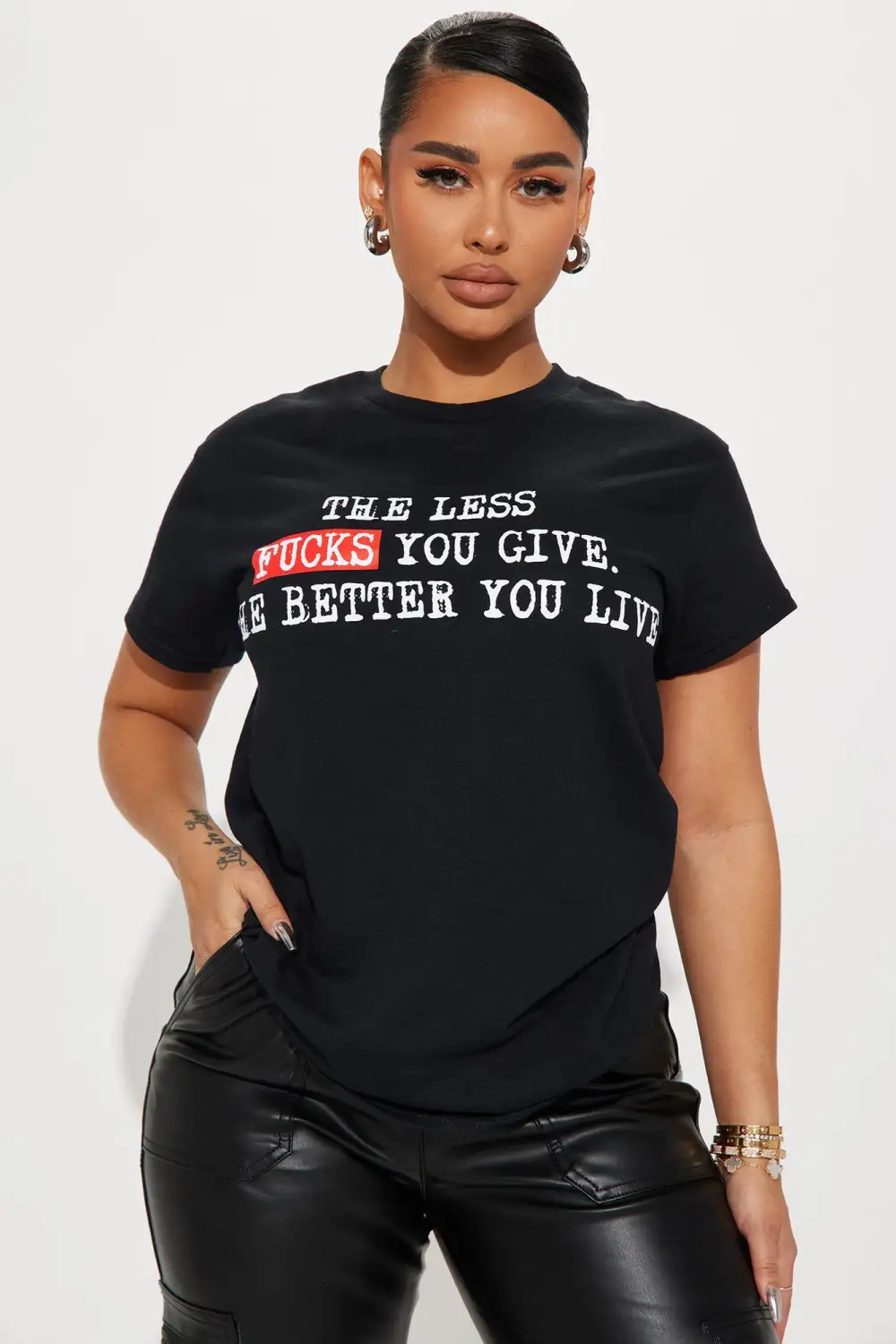 No Fucks To Give Short Sleeve Tee - Black