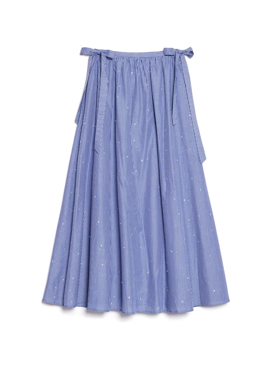 Casual Style Stripe Midi Skirt