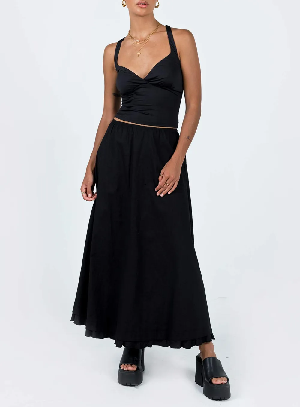 Ruched Front Red Crop Top