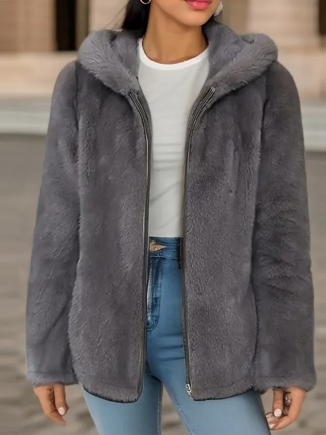 Women's Sherpa Jacket Fleece Jacket Teddy Coat with Hood Winter Thermal Warm Heated Coat Fall Drawstring Zip up Hoodie Jacket Hoodie Plush Casual Street Outerwear Long Sleeve Black Green