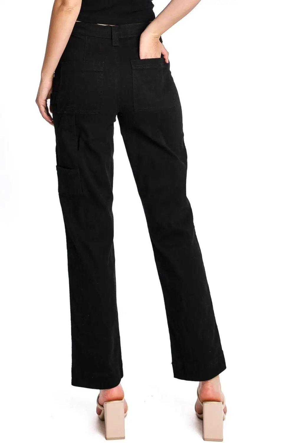 Black Carpenter - Style Straight Leg Pants