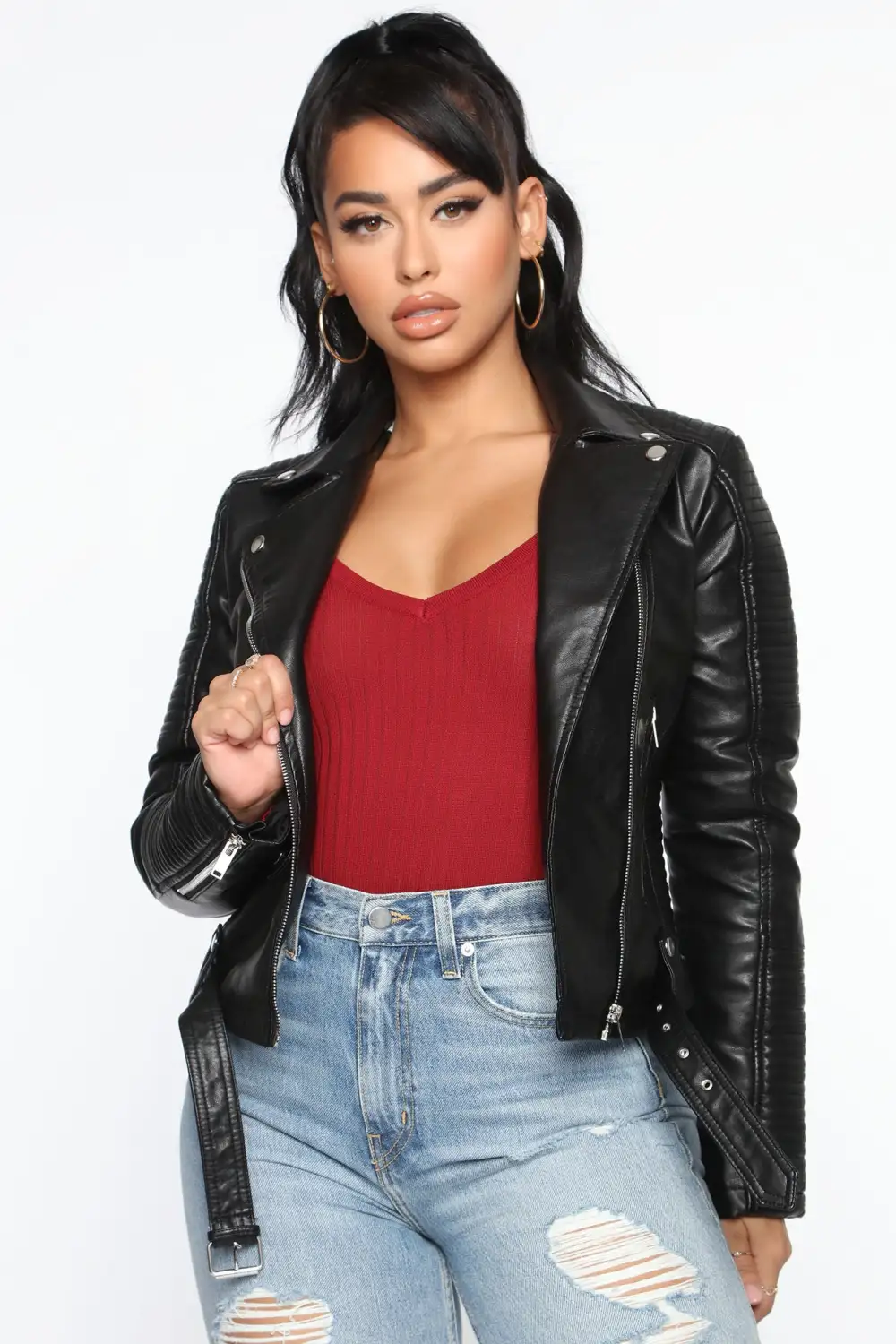 Can't Stop Me Now PU Leather Jacket - Black