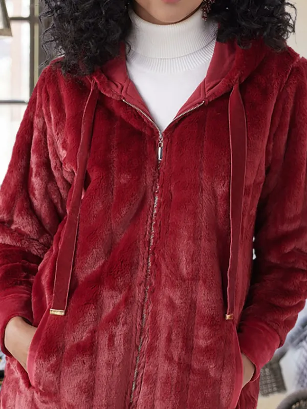Casual Hooded Teddy Jacket