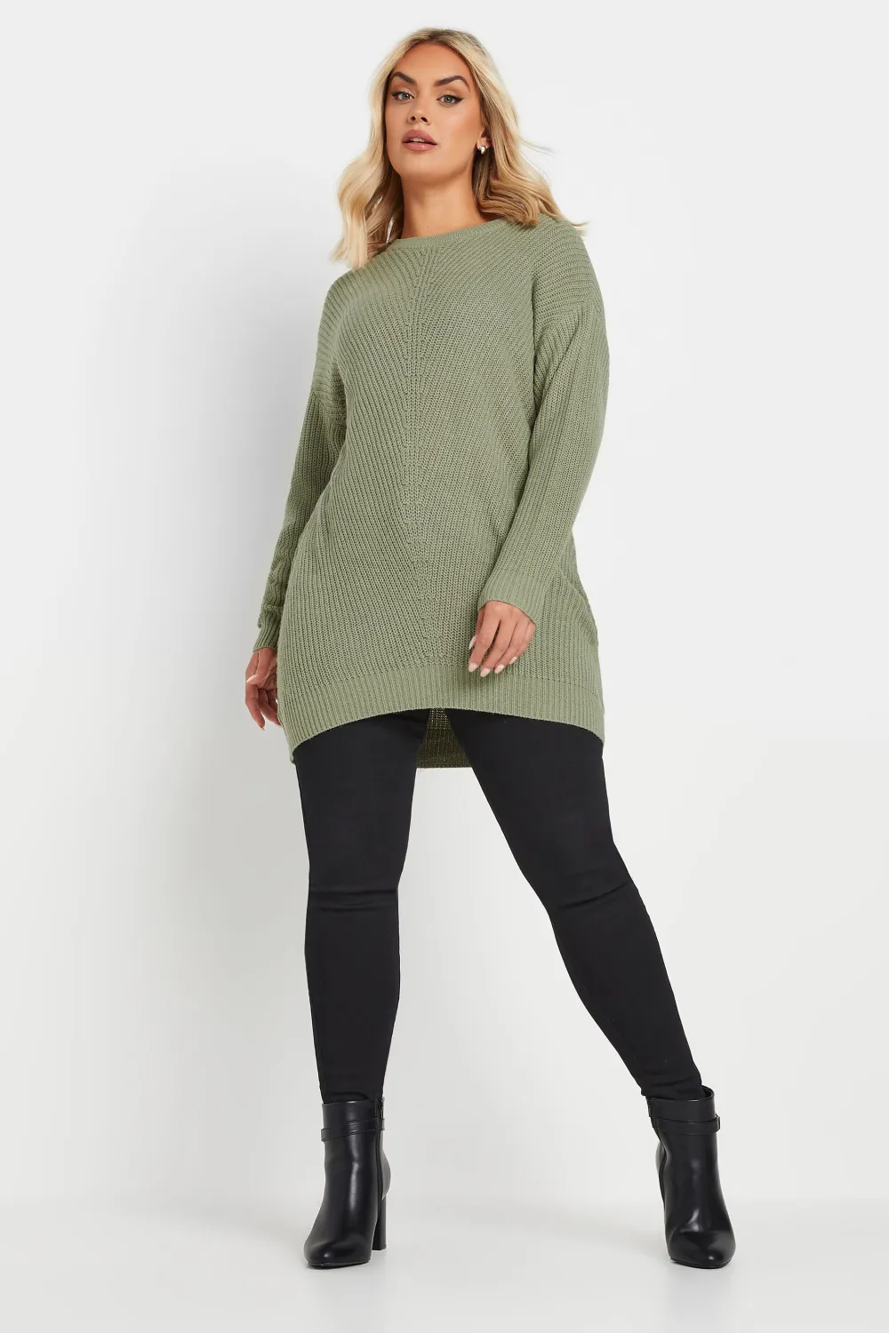 YOURS Curve Black & White Essential Knitted Jumper