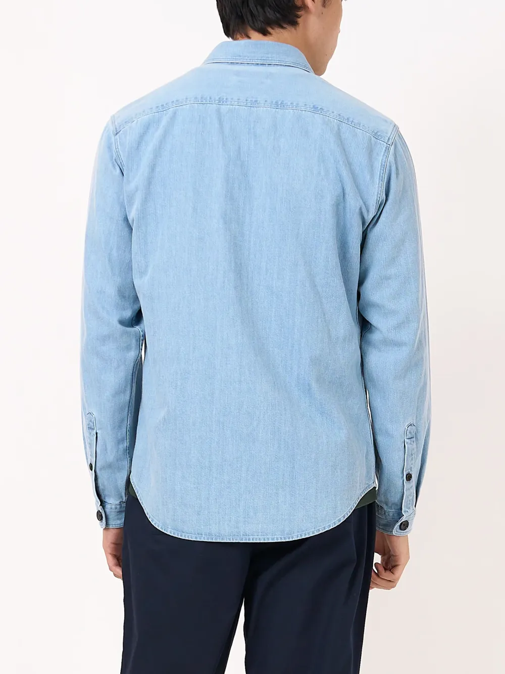 Denim Indigo Light Cotton Blend Overshirt