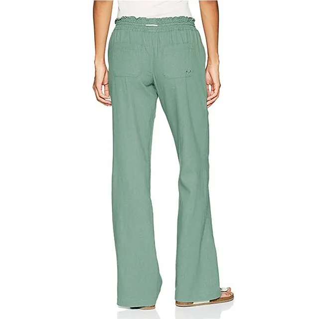 Women's Loungewear Bottom Nighty Pure Color Simple Comfort Sport Home Street Daily Cotton And Linen Breathable Gift Long Pant Elastic Waist Spring Summer White Black