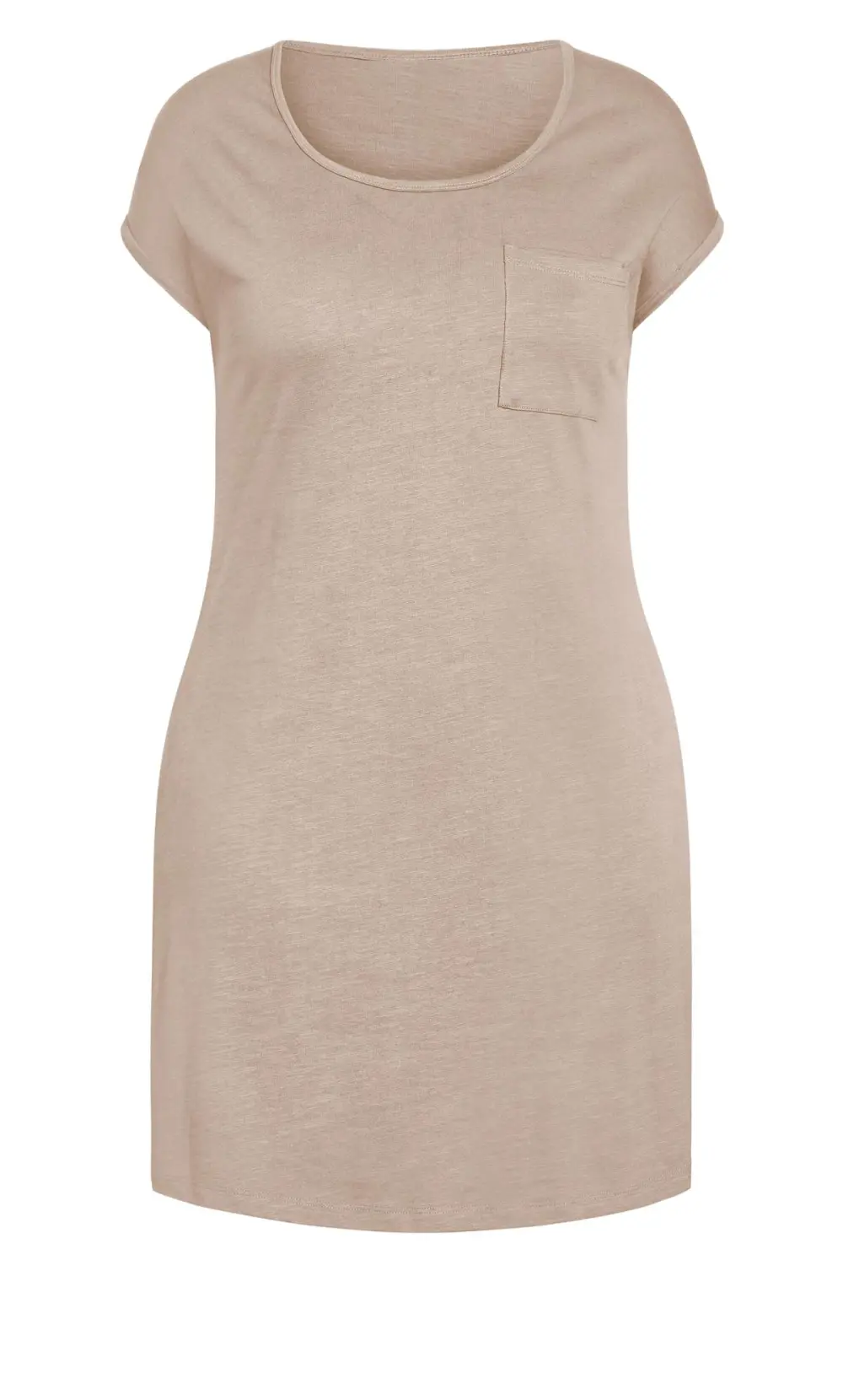 Evans Beige Brown Pocket Detail T-Shirt Dress