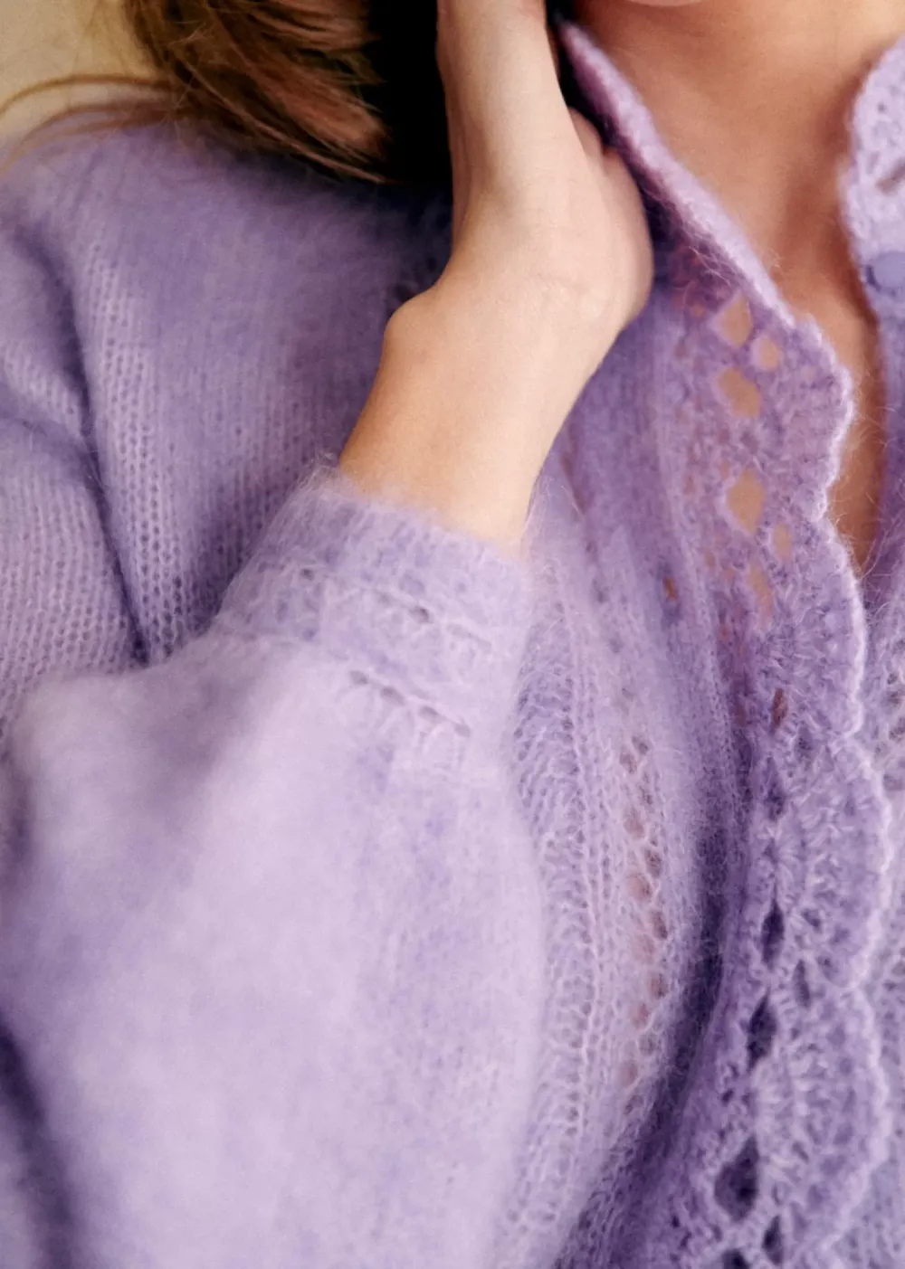 Lace Detailing White Cardigan