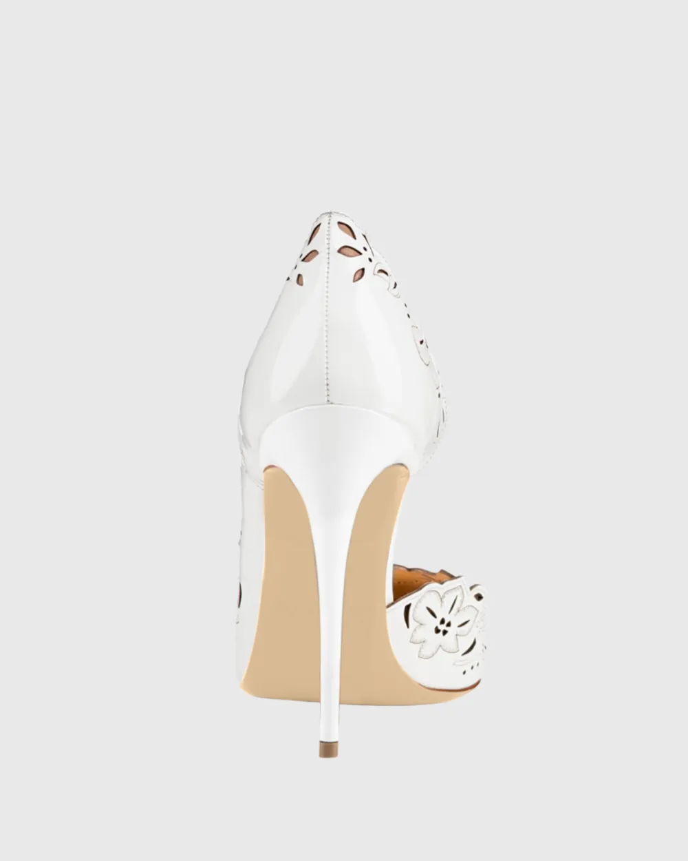 Cutout Pattern Pumps in White