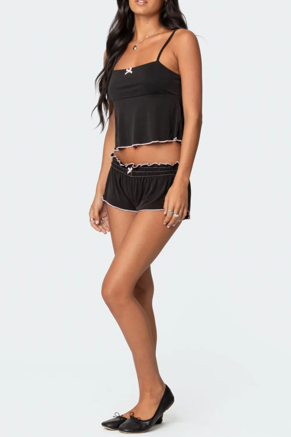 Ruffles Gathered Waist Shorts