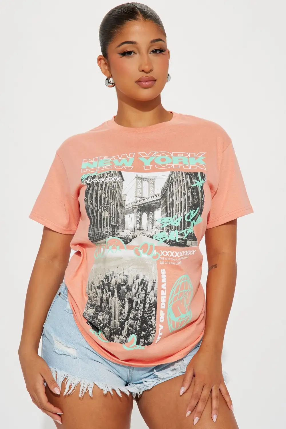 Big City Big Dreams NY Graphic Tee - Blush