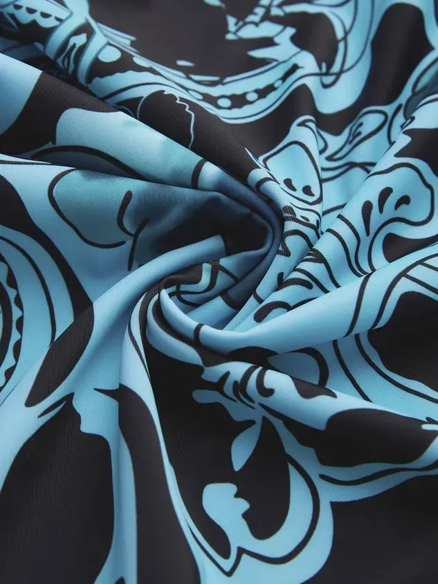 Ethnic Abstract Printing Scoop Neck Tankinis Two-Piece Set