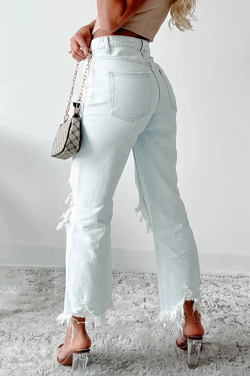 High Rise Crop Flare Jeans