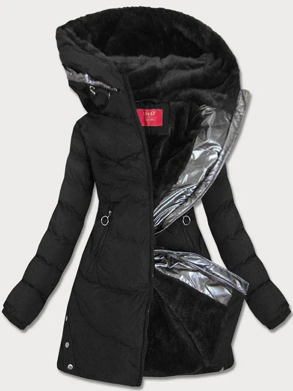 Waterproof ladies winter jacket black