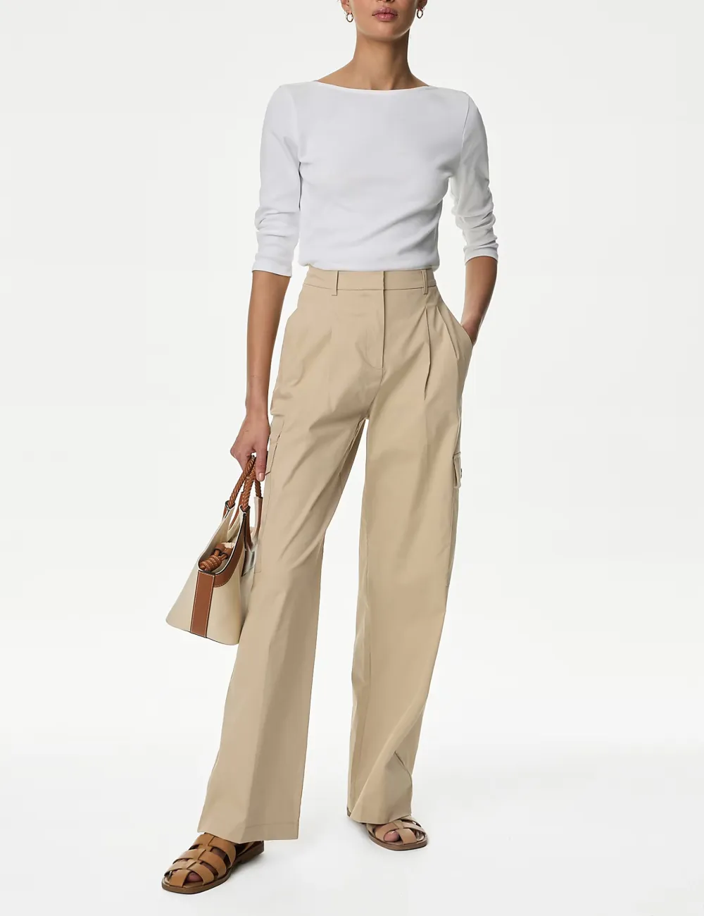 Cotton High Waisted Trousers