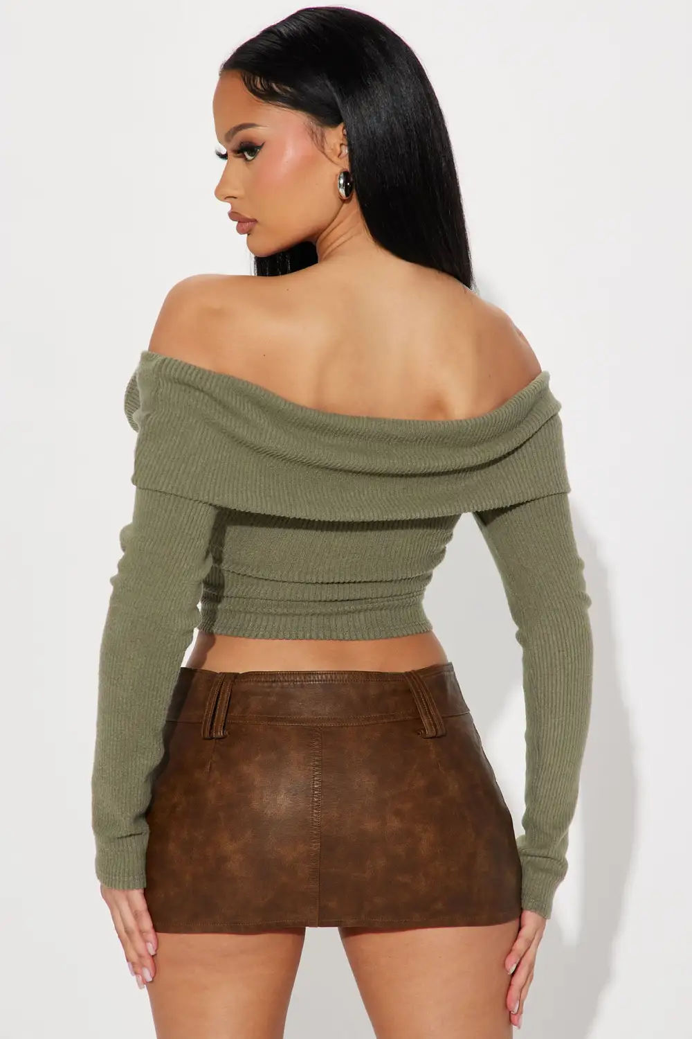Rosa Off Shoulder Top - Olive
