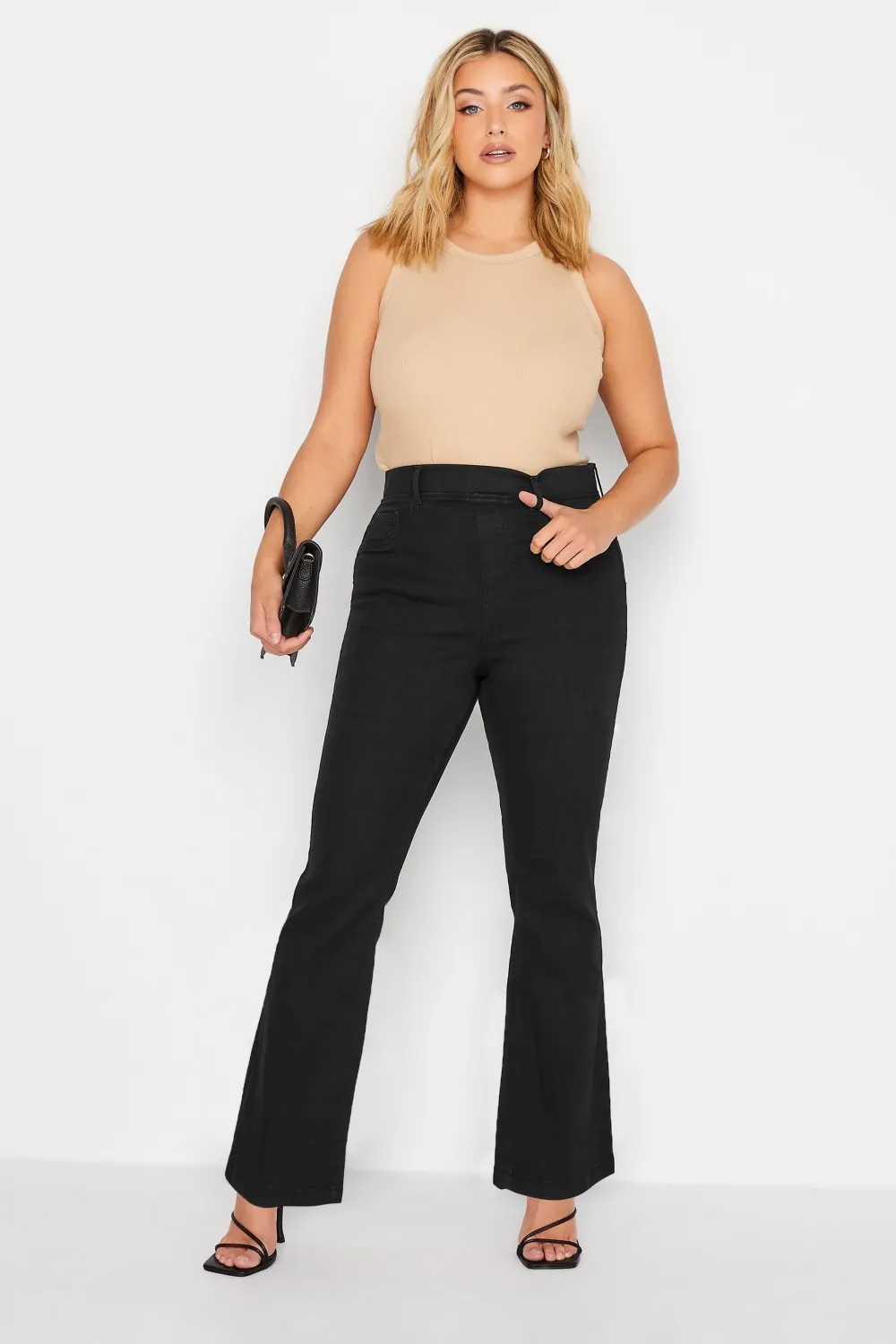 YOURS Curve Black Stretch Pull-On HANNAH Bootcut Jeggings