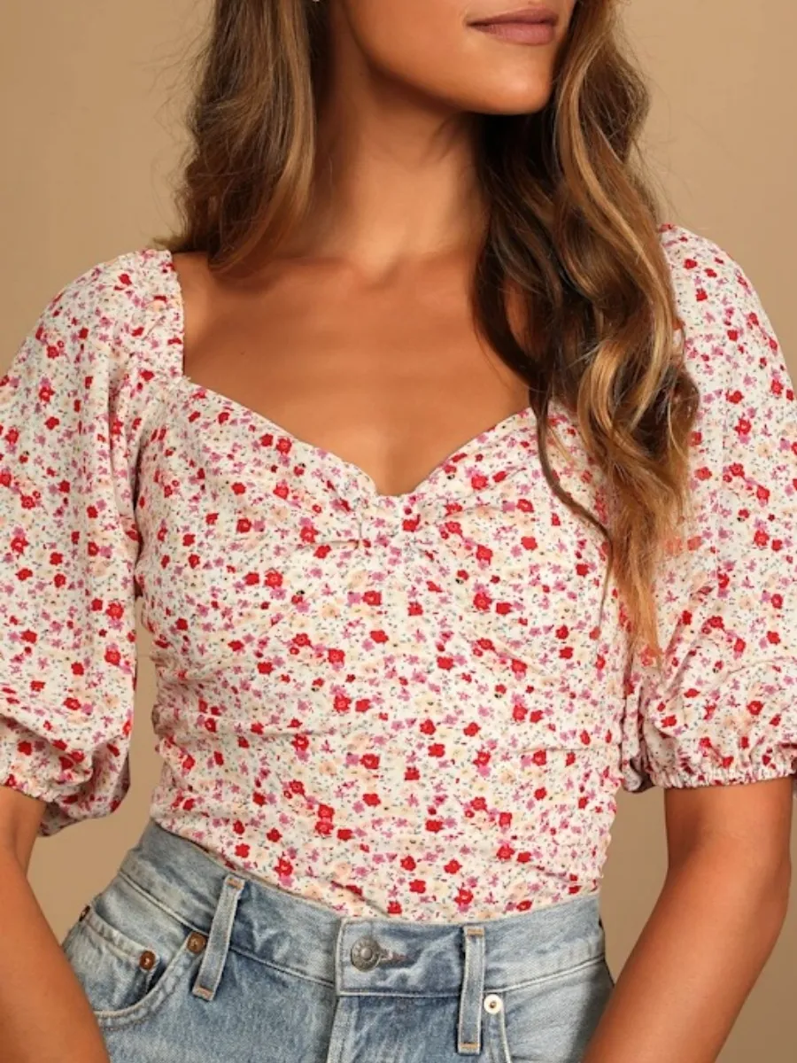 Floral Half Sleeve Bodysuit