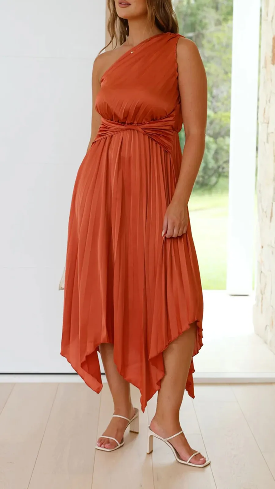 One Shoulder Midi Dress