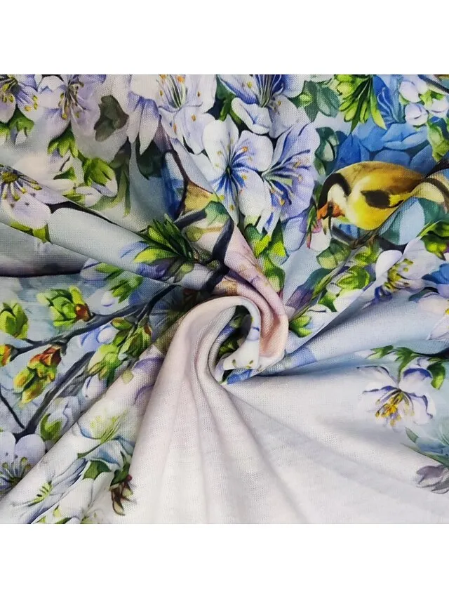 Women's T shirt Tee Floral Bird White Pink Green Print Short Sleeve Casual Daily Vacation Vacation Daily Basic Round Neck Regular Fit