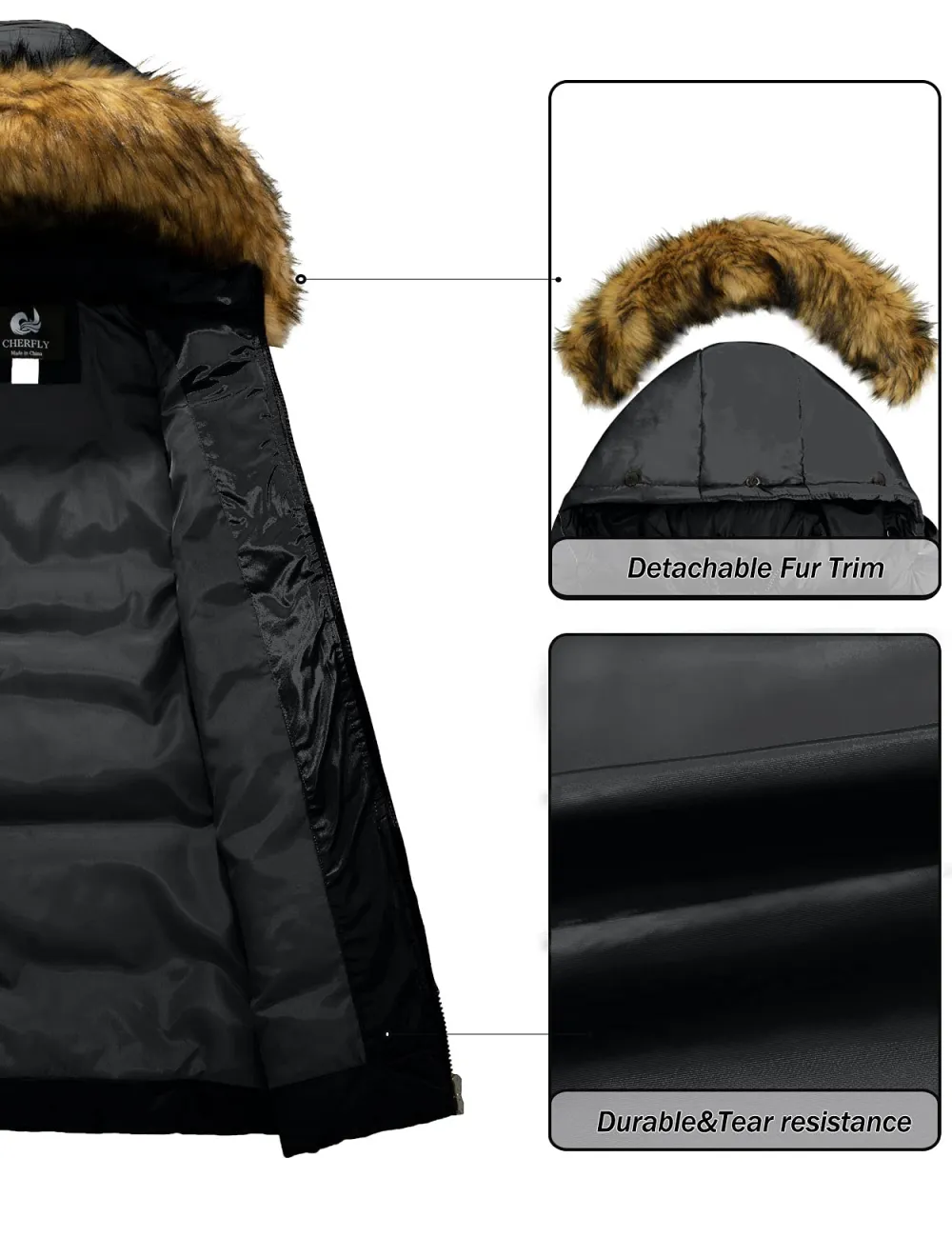 Women's Winter Puffer Coat Heavy Warm Long Parka Down Jacket with Fur Hood