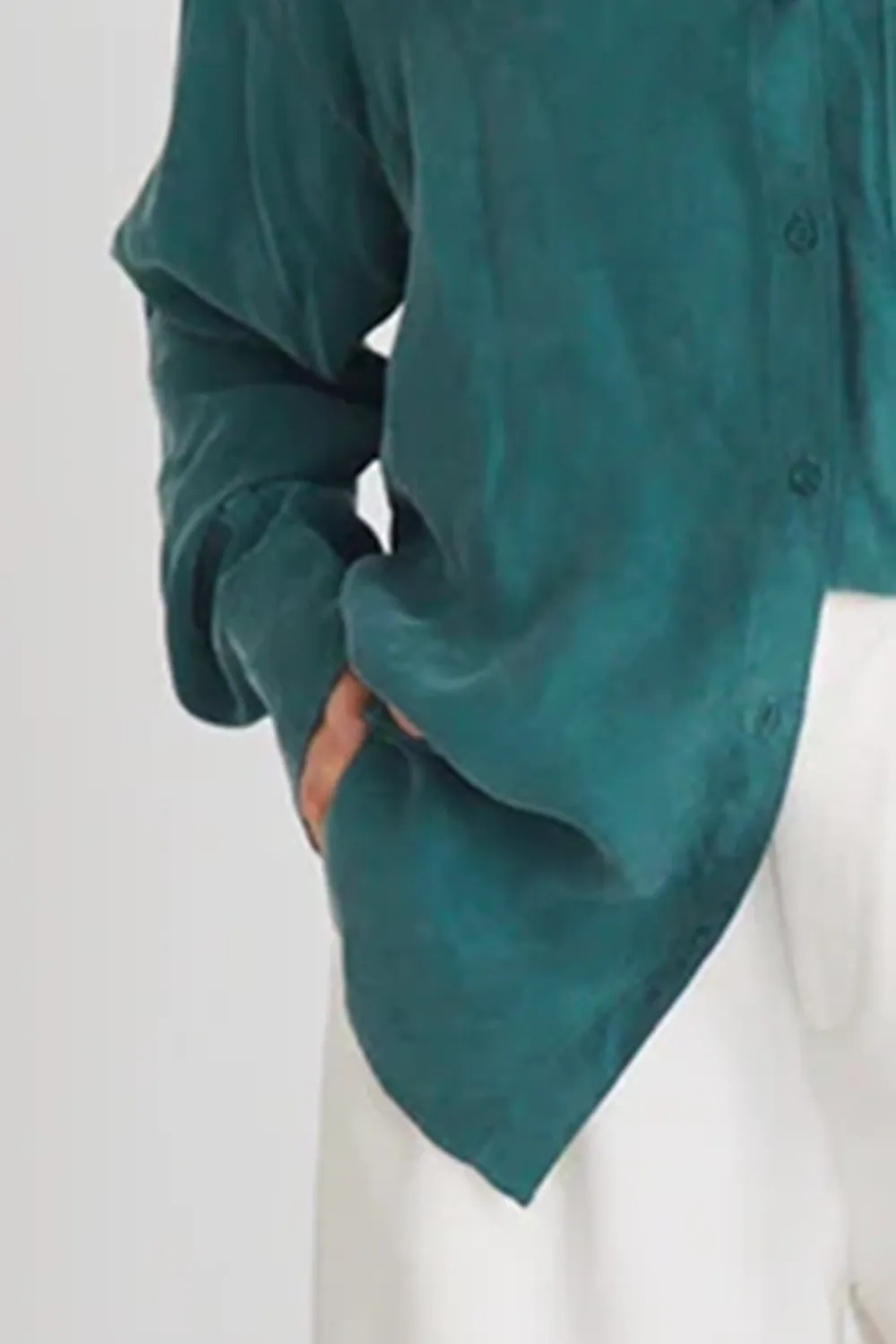 Forest Cupro Oversized Long - Sleeve Shirt