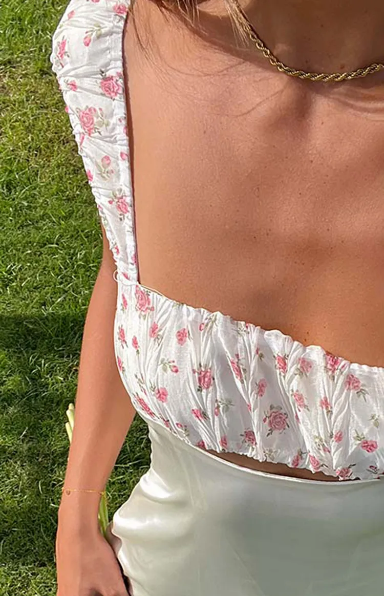 Cream Satin Square Neck Maxi Dress